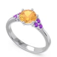 thumbnail image 2 of 2.15 Carat Round Cut Citrine & Amethyst Gemstone Fancy Ring for Birthday Gift 14K White Gold Size 9.5 by Diamond-Capitals, 2 of 7