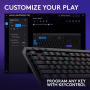 Logitech G515 Wireless Gaming Keyboard TKL, LIGHTSYNC RGB, Thin Tenkeyless Design, Double-Shot PBT Keycaps, Tactile Brown Mechanical Switches - Black