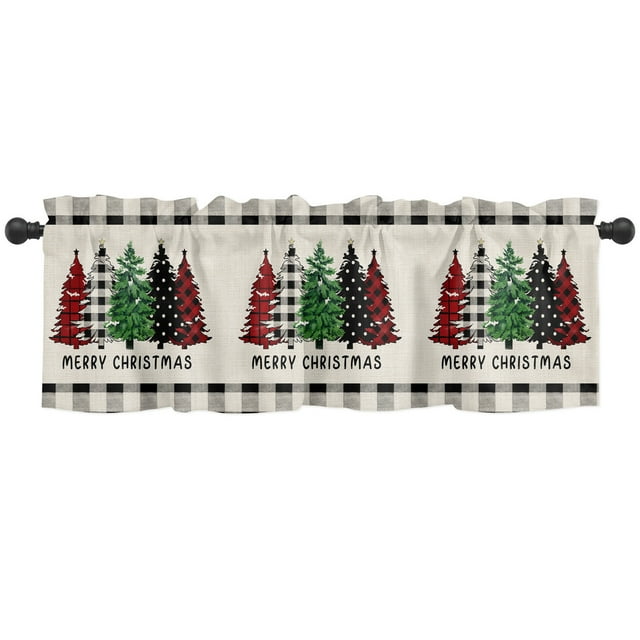 Rideau à Moins de 10 Rideau Cuisine Chambre Salle de Bain Rideau Cloison Européen Demi-Rideau Manche de Noël Rideau Demi-Ombre Rideau Court