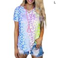 thumbnail image 2 of Guardurnaity Camiseta Cuello Manga Corta Chica Top Chica Top Mujer Verano Camiseta Estampada Prendas para la parte del cuerpo azul L, 2 of 4
