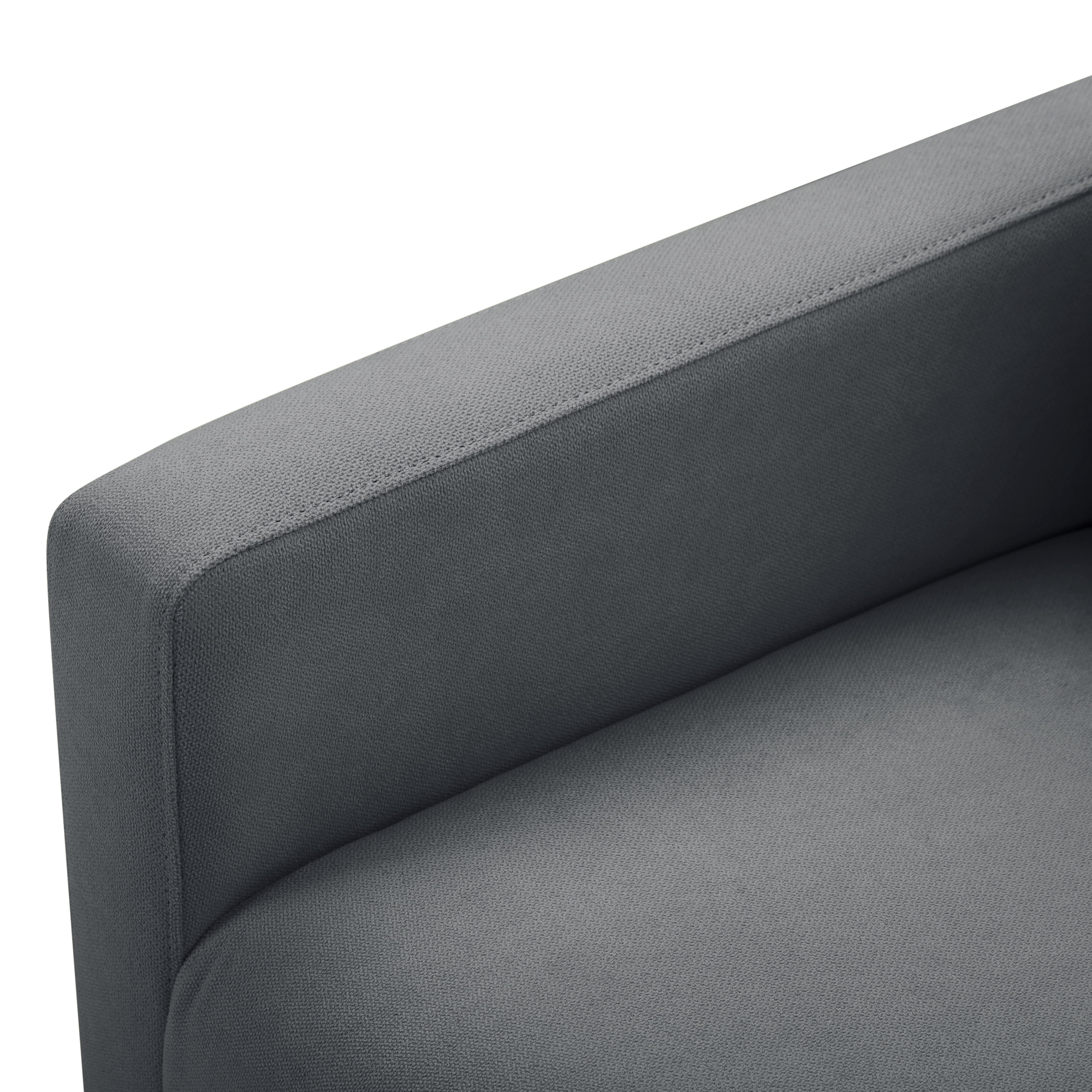 BSHTI 50.79" Loveseat Couch with Solid Wood & Iron Frame, Removable Back Cushions, Tapered Wood Legs, 6 Colors,Dark Grey