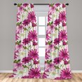 thumbnail image 4 of Ambesonne Garden Curtains, Butterflies Wildflowers Art, Pair of 28"x84", Olive Green and Dried Rose, 4 of 5