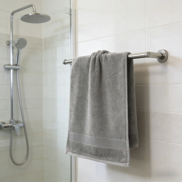 Toalla De Algodón Toalla de baño gris extragrande, súper suave, absorbente y de secado rápido (34 x 74 cm, 1 unidad) JASKFLY