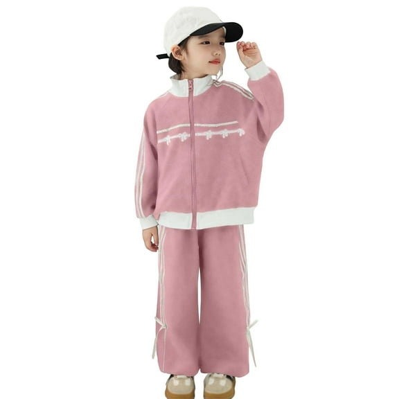 Boys Outfit Set Color block Zip up Jacket Baggy Pants Kids Streetwear Fashion Autumn Winter Outfits