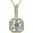 Yellow, variant on Perfect Gift Idea 925 Sterling Silver 14K Yellow Gold Plated Asscher Cut White Diamond Halo Pendant Necklace For women