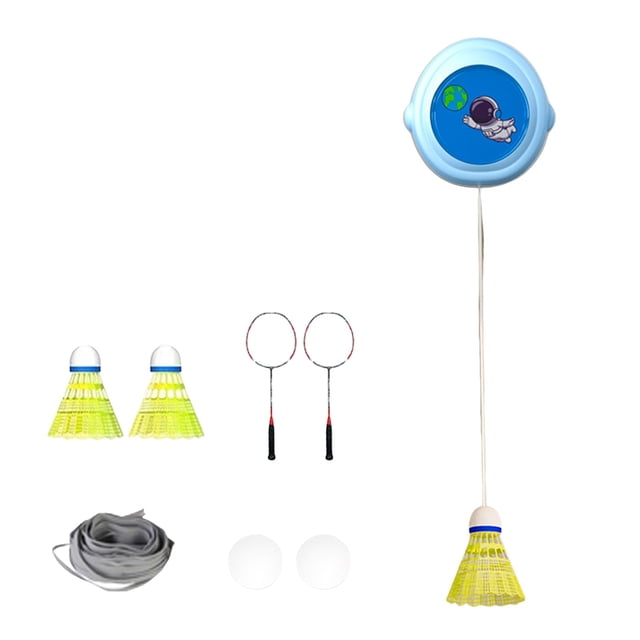 Hearth & Gear Badminton Training Tool Self Practice Trainer Aid Badminton Training Kit Practice Self Study Stretch Badminton Device Elastic Badminton Trainer Set