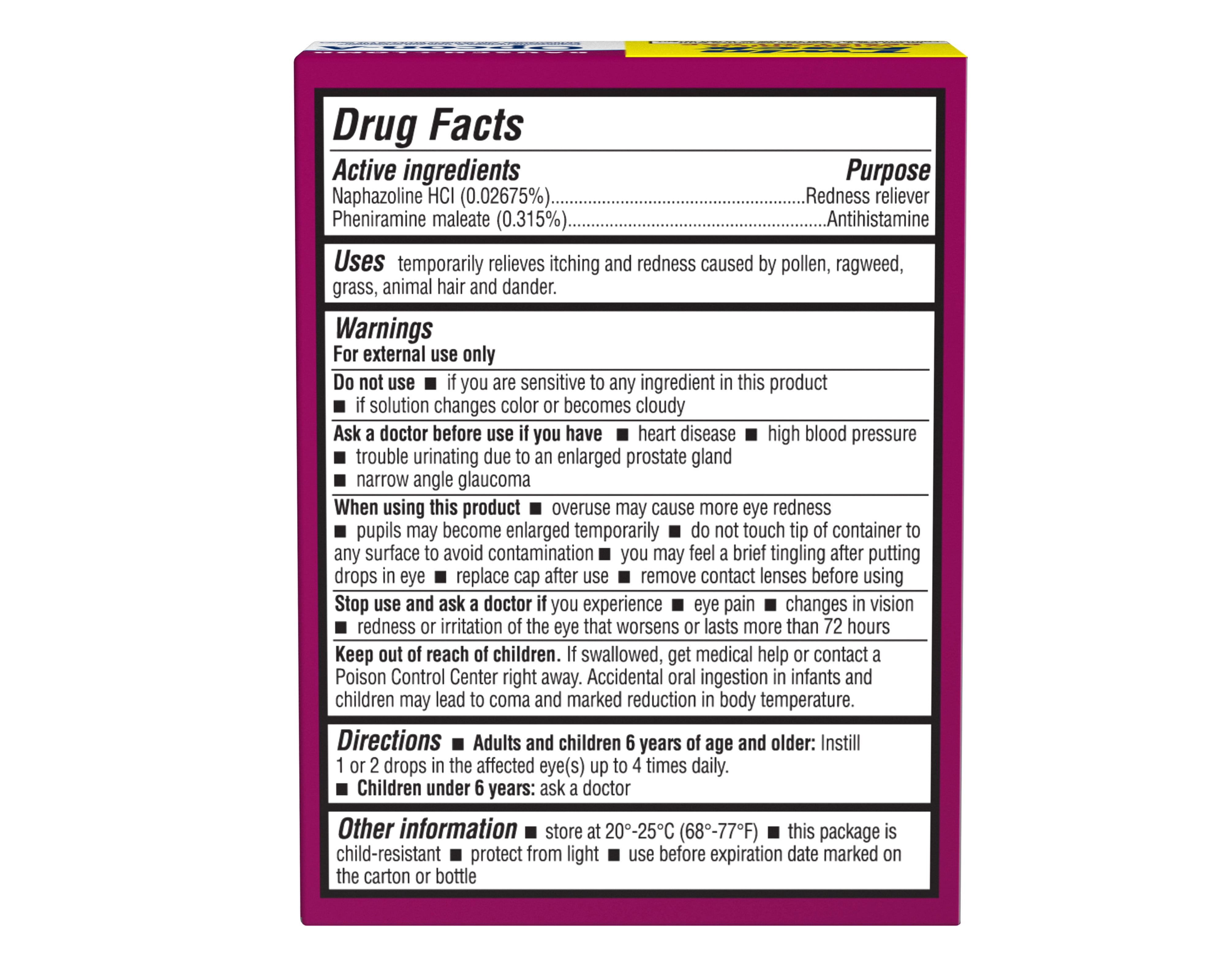 3 Pack - Opcon-A Eye Allergy Relief Drops–Antihistamine and Redness Reliever Eye Drops–from Bausch + Lomb – 0.5 FL OZ (15 mL) Twin Pack