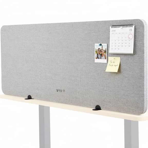 VIVO Gray Freestanding 59 x 24 inch Desktop Privacy Panel, Desk Divider