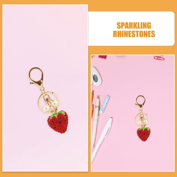 Homoyoyo Strawberry Keychain Purse Charm Accessory for Women, Stylish and Glamorous, 1 Piece