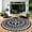 Compass Black&White, variant on Round Outdoor Rug 5*5ft Waterproof Patio Plastic Straw Rug Collection Bohemia Reversible Outdoor Carpet for RV Camping Deck Balcony Graden Beach Boho Porch Decor,Beige