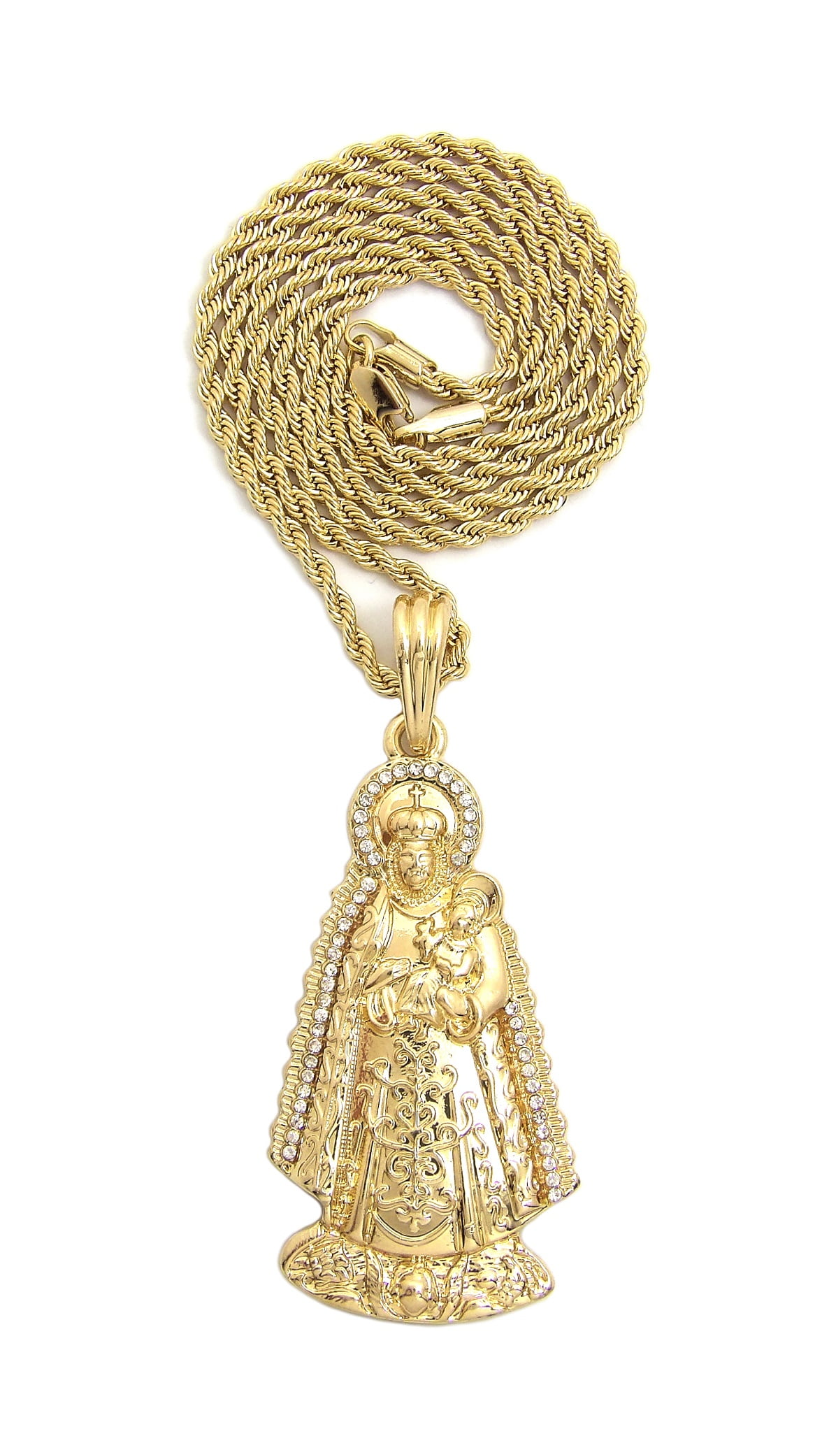 Stone Stud Virgin Mary Holding Baby 