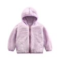 thumbnail image 2 of jsaierl Toddler Baby Boys Girls Solid Color Plush Cute Winter Keep Warm Hoodie Coat Jacket Kids Jackets, 2 of 6