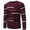 Wine, variant on jsaierl Mens Sweater Knit Crew Neck Striped Print Top Long Sleeve Slim Fit Stretch Fall and Winter Pullover Sweater