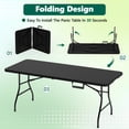 thumbnail image 3 of 6ft Folding Table - Heavy Duty Fold-in-Half Plastic Table, Portable Utility Tables with Steel Legs for Events, Camping, Indoor & Outdoor Use (Black), 3 of 8