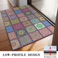 thumbnail image 3 of Bohemian Retro Floral Non-Slip Entryway Door Mat,Boho Indoor Decor Durable Low Plush Door Mat,Washable Welcome Rug for Patio Hallway Home Decor 20x32 Inches, 3 of 7
