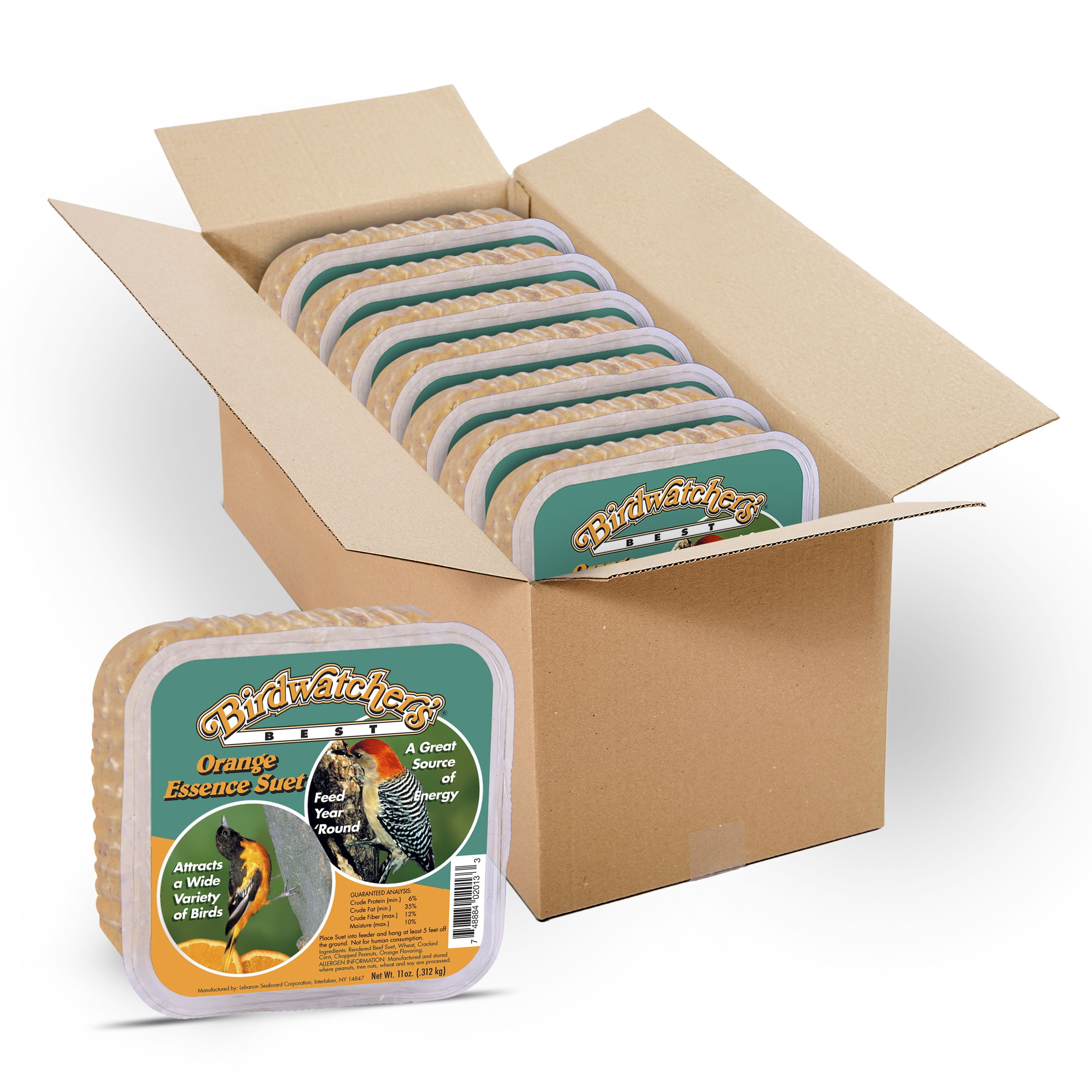 Birdwatcher's Best Suet,  Orange Essence, 11 oz. - 8 Count