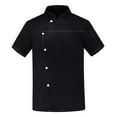 thumbnail image 3 of Veste de Chef pour Hommes et Femmes Manches Courtes Cuiseur Léger Chemise de Restauration Chef Noir 2TG, 3 of 8