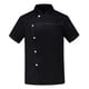 thumbnail image 3 of Chaqueta , parte superior de manga corta, ropa de camarera de cocina transpirable, chaqueta ligera, para restaurante, industria , negro Negro L Sunnimix Chaquetas de cocinero, 3 of 8
