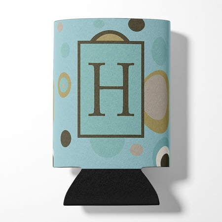 

Carolines Treasures CJ1013-HCC Letter H Initial Monogram - Blue Dots Can or Bottle Hugger Can Hugger multicolor