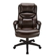 thumbnail image 3 of Realspace® Fennington Bonded Leather High-Back Chair, Brown/Black, 3 of 6
