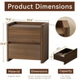 thumbnail image 2 of Nightstand with 2 Drawers, Modern End Table for Bedroom, Bedside Table with Cut-Out Handle, Large Night Stand for Home Office, Walnut, 2 of 8
