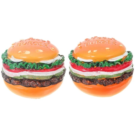 

2 Pcs Fridge Magnet Burger Magnets Decors Magnetic Decal for Kitchen Food Refrigerator