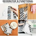 thumbnail image 3 of Cute Lama with Glasses Dish Towels Set of 4, Zebra Skins Washable Tea Towels Dishcloths Lint-Free 18x28 Inch Fast Drying for Kitchen Restaurant Bar Clean, 3 of 5