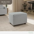 thumbnail image 2 of Evolur Holland Rectangular Upholstered Ottoman, Grey, 2 of 6