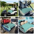 thumbnail image 6 of Golf Cart Seat Covers for 2 Seater,Turquoise Burlap Texture Soft Microfiber Cart Seat Towel Blanket,Farmhouse Vintage Aqua Absorbent Breathable Non Slip Bench Seats Protector for Golf Course 51"x31", 6 of 9