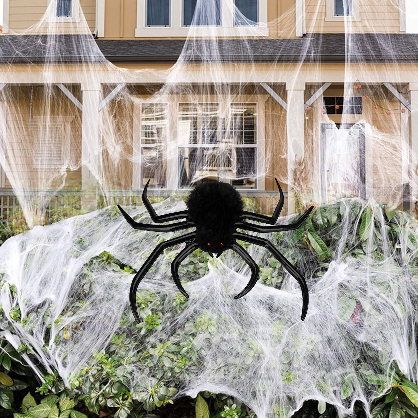 Halloween Inflatable Spider,Halloween Outdoor Decorations Hairy Black ...