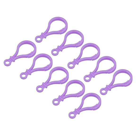 Plastic Lobster Clasps, Claw Snap Hooks for Keychains DIY Purple, 48Pack