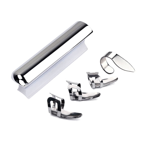 1 Set of Guitar Slide Metal Steel Tone Bar Stainless Steel Thumb Finger Picks