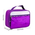 thumbnail image 3 of FastXmas Handheld Lunch Bag, Reusable Insulated Flip Sequins Lunch Tote Bag Handheld Box Roomy Carry Bag Lunchbox for Women Glittering Shining Office Travel Camping Work Use, 3 of 6