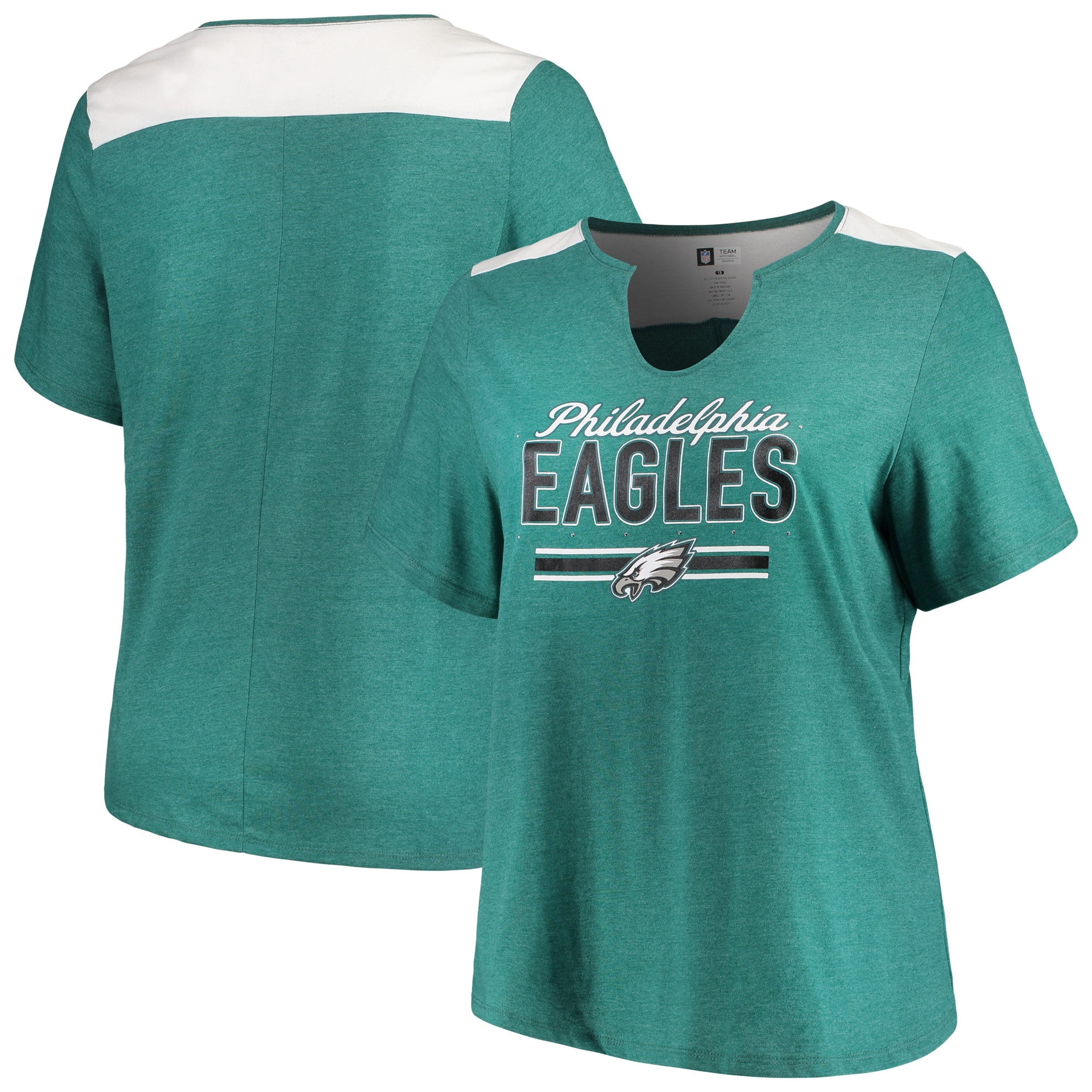 Philadelphia Eagles Majestic Women's Notch Neck Plus Size TShirt