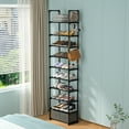 thumbnail image 2 of 10 Tier Narrow Shoe Rack with 2 Bins and a hook, Save Space Slim Shoe Rack for Closet, Entryway, Sturdy Shoe Shelf Shoe Tower, 2 of 3