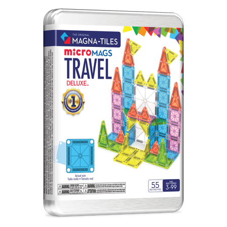 MAGNA-TILES® microMAGS Travel Set Deluxe 55-Piece Magnetic Construction Set, The Original Magnetic Building Brand