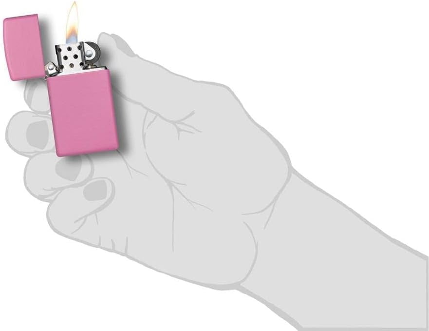 Zippo Lighter - Personalized Customize Message Engrave on Slim Size Windproof Lighter (Pink Matte #1638)