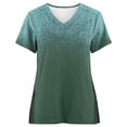 thumbnail image 2 of Pntutb Mujeres Tiy-Dye Manga corta con cuello en V tops Uniforme de trabajo Blusa con estampado degradado Pntutb Pntutb-3046, 2 of 5