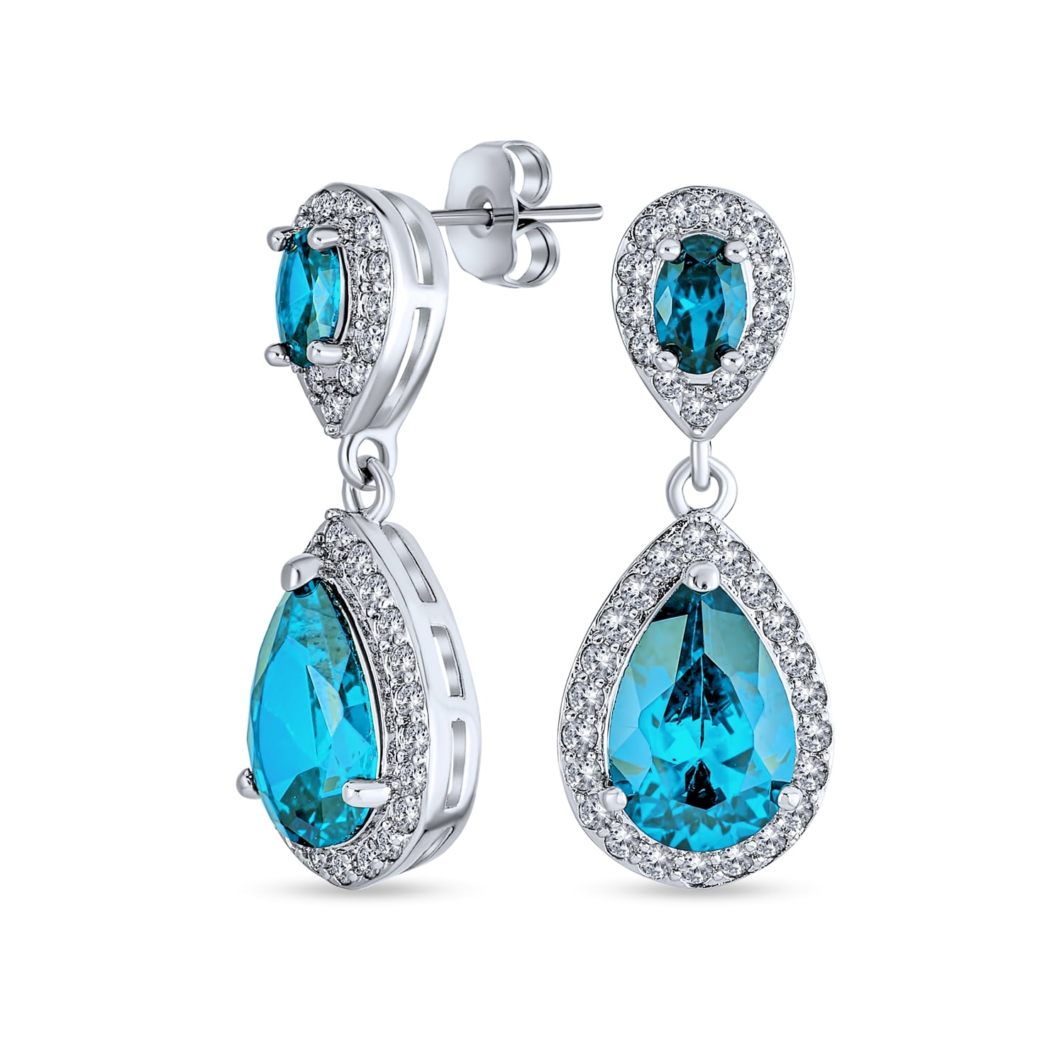 Rainbow Blue Green Topaz Sapphire Quartz Gemstones Hook Dangle Silver Earrings