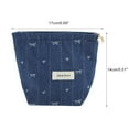 thumbnail image 2 of Bolsos de mano ligeros únicos 1 Pc Clutch Corazón Lazo Pequeña Bolsa de Maquillaje para Vacaciones Lona Azul Oscuro, 2 of 6