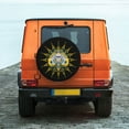 thumbnail image 7 of DouZhe Waterproof Spare Tire Cover, Spades Poker Death Skull Yellow Prints Adjustable Wheel Covers Fit for Jeep Trailer RV SUV Car, 17 inch, 7 of 7