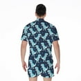 thumbnail image 2 of Cute Blue T-Rex Dinosaur Pattern Short Sleeve Men'S Rompers, Dinosaur Casual Summer Jumpsuits Outfit, 2 of 4