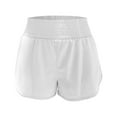 thumbnail image 5 of Womens High Waist Running Shorts 2In1 Athletic Workout Shorts For Women With Pockets Gym Yoga Sports Summer Shorts White S, 5 of 5