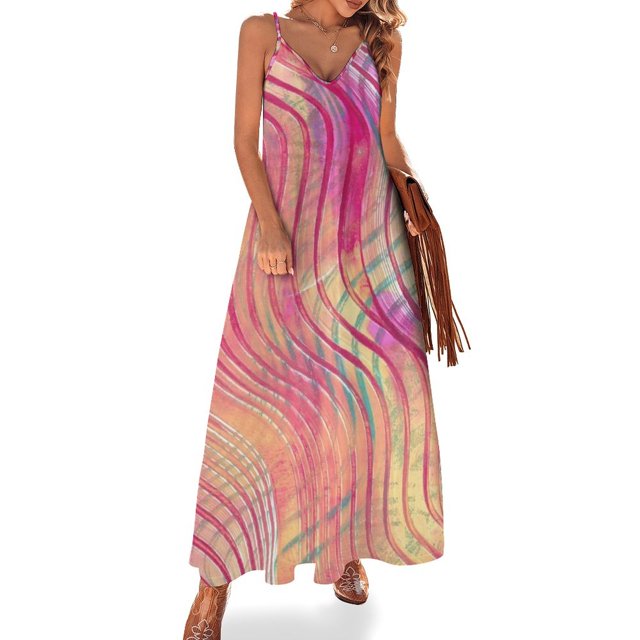 Vestido Fiesta Wave Sin Mangas vestido de verano mujer 2024 vestidos para ocasiones oficiales