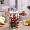 thumbnail image 1 of EIMELI Verre Rond Transparent Snap Stockage Pot Cuisine Scellée Boîte de Stockage de Grain Boîte de Thé Multi-Usage Contient, 1 of 3