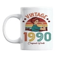 thumbnail image 1 of Vintage 1990 feat. a Strong Woman & Retro Sunset Ceramic Coffee & Tea Mug (11oz), 1 of 6
