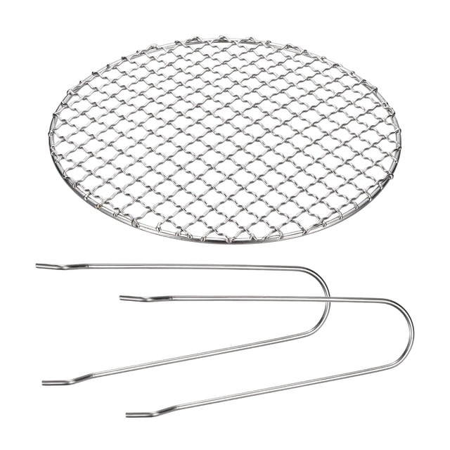 Rack de Enfriamiento Redondo Uxcell, 24cm / 9.45 Pulgadas de Acero Inoxidable, Rack de Cocción de Alambre Cruzado para Hornear con Mangos de Elevación, Parrilla de Malla para BBQ y Cocción al Vapor