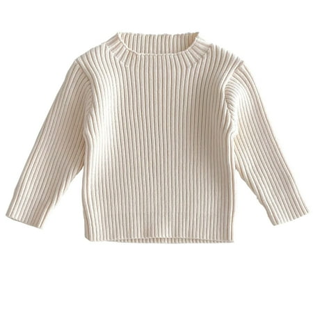 

Avrntaa Knit Baby Sweater - Cute Round Neck Knit Sweaters Baby Boys Pullover Sweater Knit Baby Sweater White Sweater Size 5-6Y