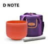 TOPFUND Orange D Note Crystal Singing Bowl Sacral Chakra 10 inch with Heavy Duty Carrying Case and Suede Striker