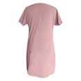 thumbnail image 5 of Tshirt Dress Women Cotton Linen Short Sleeve Crewneck Quarter Zip Midi Dress Casual Summer Dress with Pockets, 5 of 6